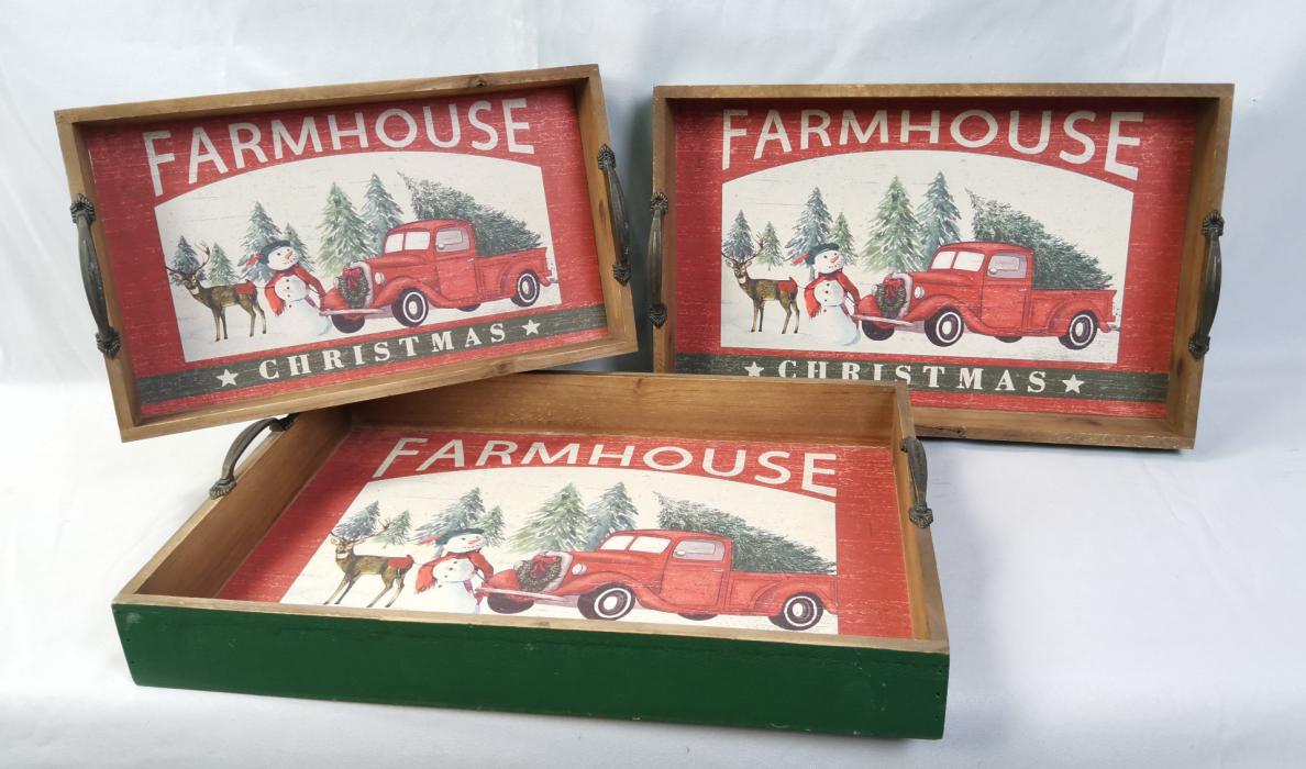 Small Farmhouse Christmas Serving Tray