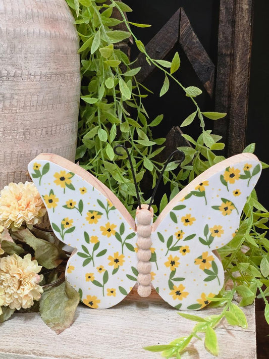 Printed White Butterfly