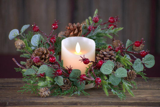 Holiday Eucalyptus Candle Ring