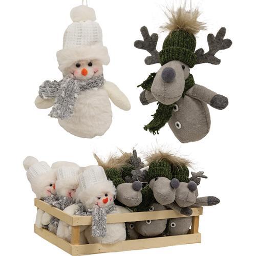 Winter Snowman or Reindeer Ornament