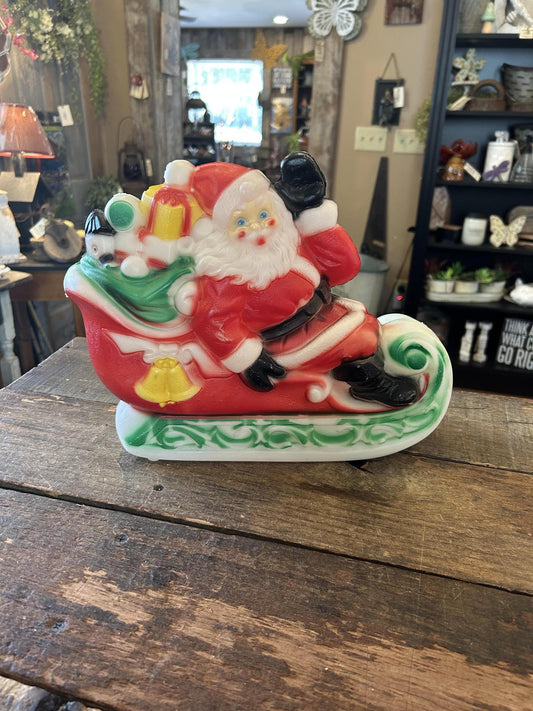 Santa Claus On Sleigh Tabletop Blow Mold