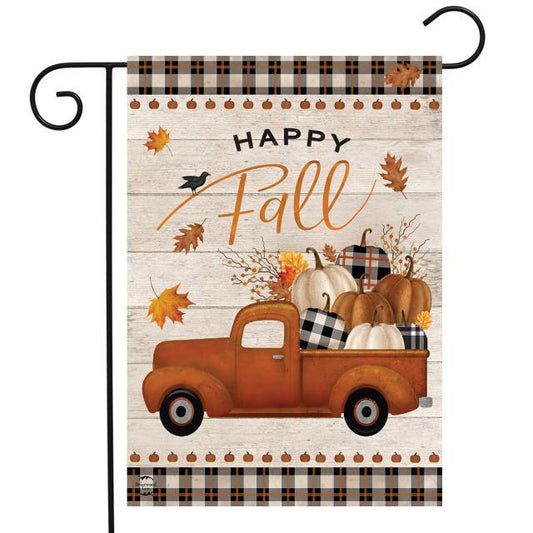 Garden Flag - Happy Fall Pickup Truck