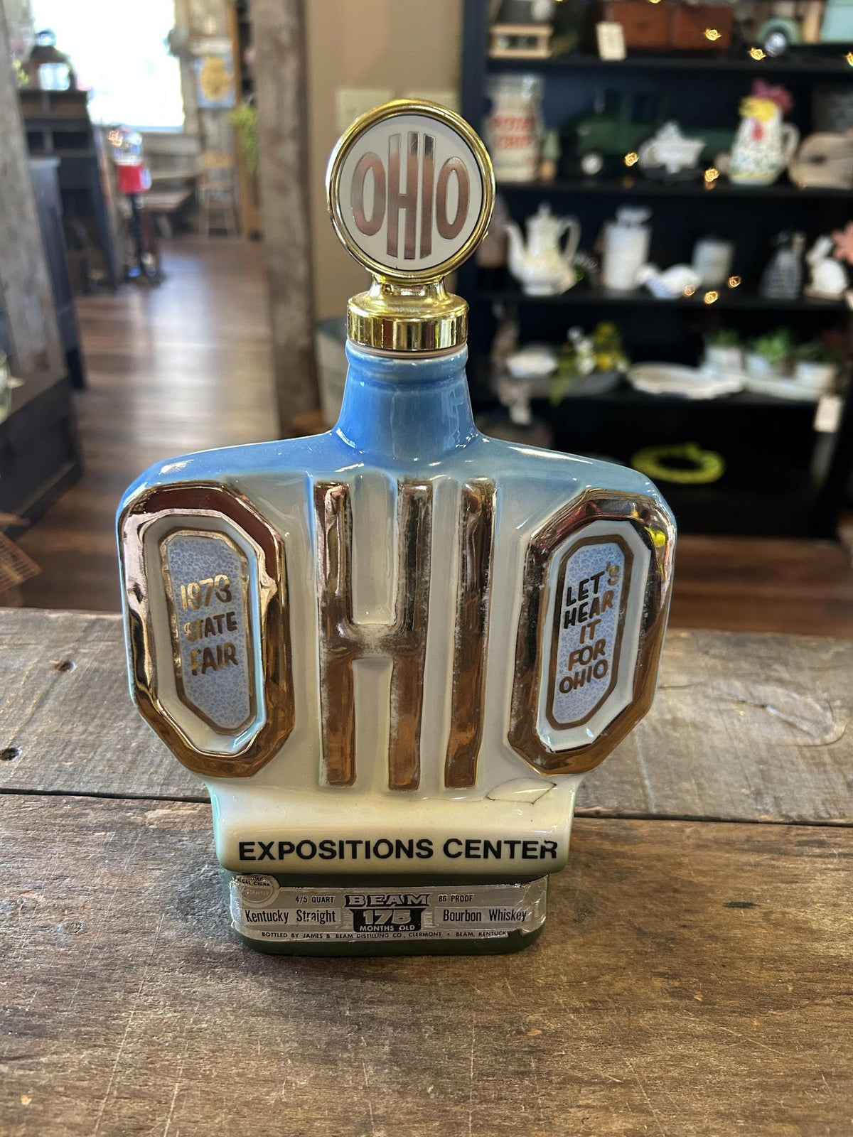 Vintage 1973 Ohio State Fair Jim Beam Bourbon Decanter – Expositions Center