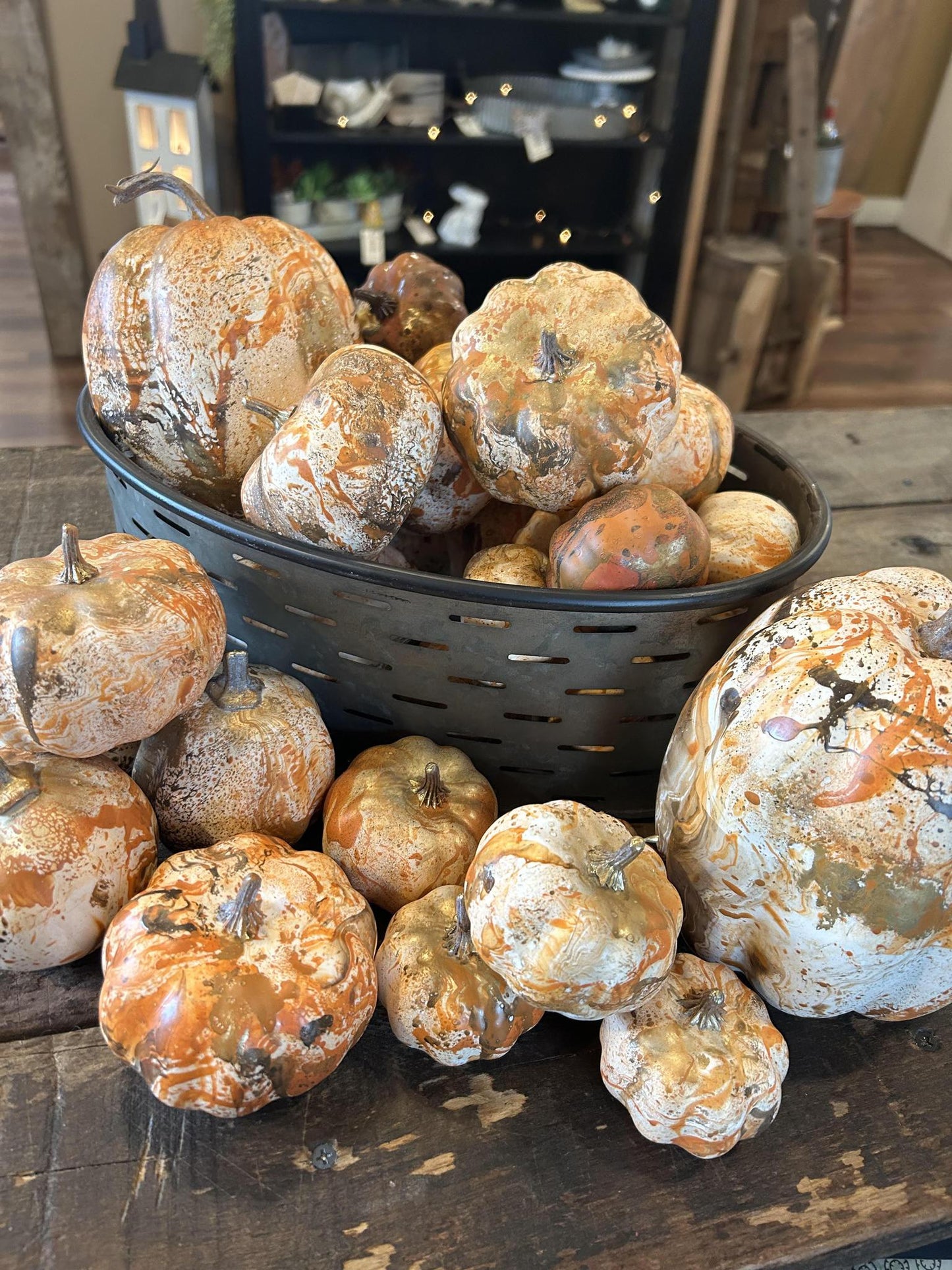 Set of 3 Hand Painted Pumpkins