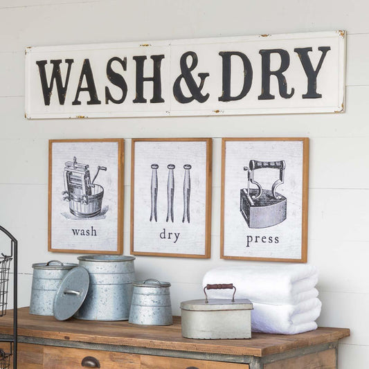Metal Wash & Dry Sign