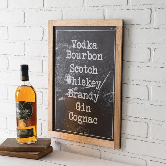 Wood Framed Spirits Sign