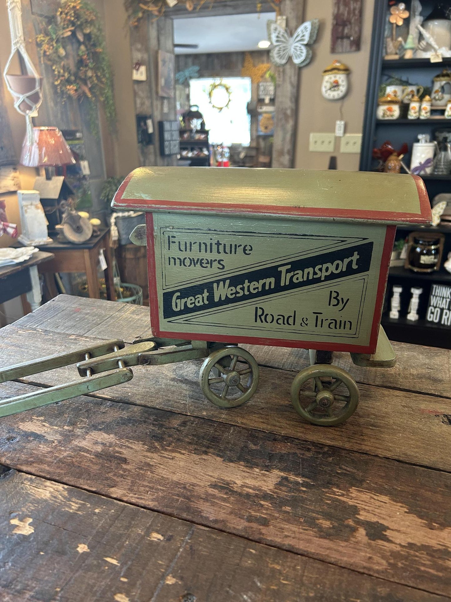 Vintage Great Western Transport Furniture Movers Wooden Van – Road & Train