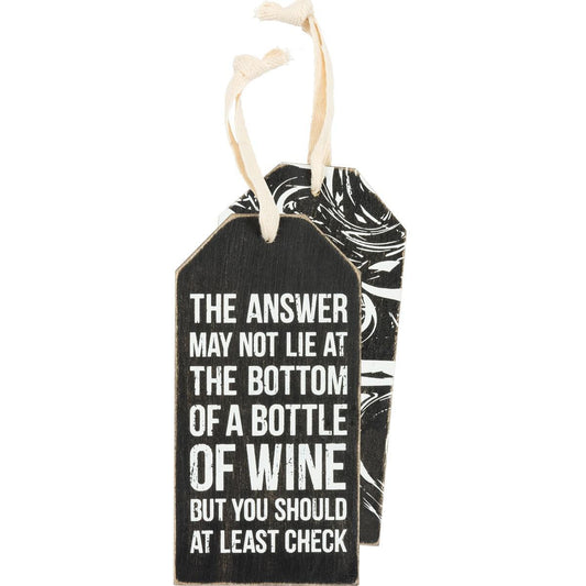 Bottom Of A Bottle Of Wine Bottle Tag