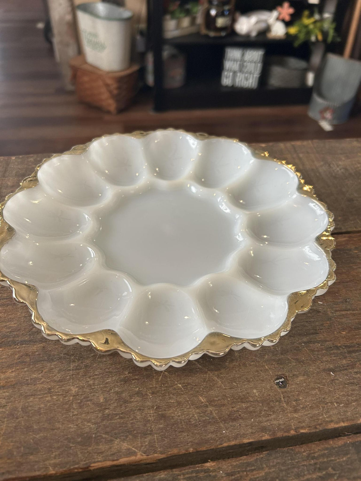 Anchor Hocking Milk Glass Deviled Egg Plate