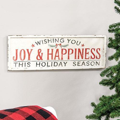 Wishing You Joy & Happiness Metal Sign