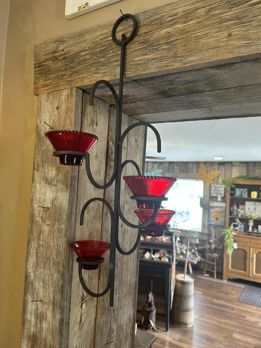 Vintage Wrought Iron Multi Light Wall Sconce