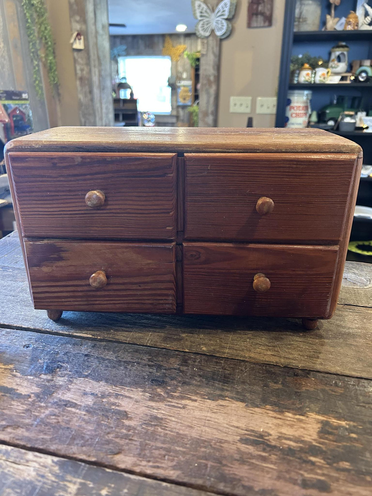 Vintage Handmade Four-Drawer Storage Chest