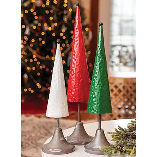 White Metal Cone Christmas Tree