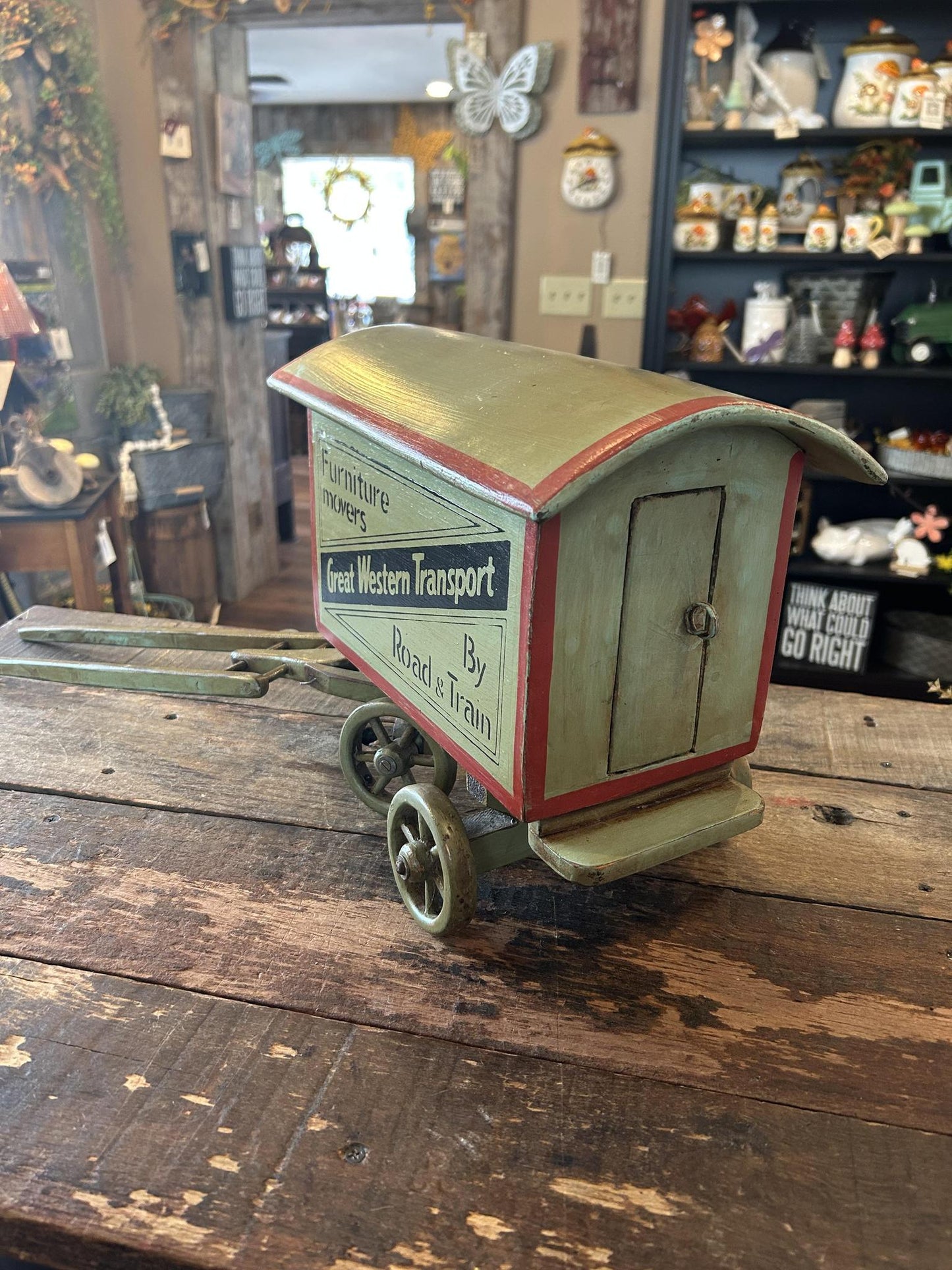 Vintage Great Western Transport Furniture Movers Wooden Van – Road & Train