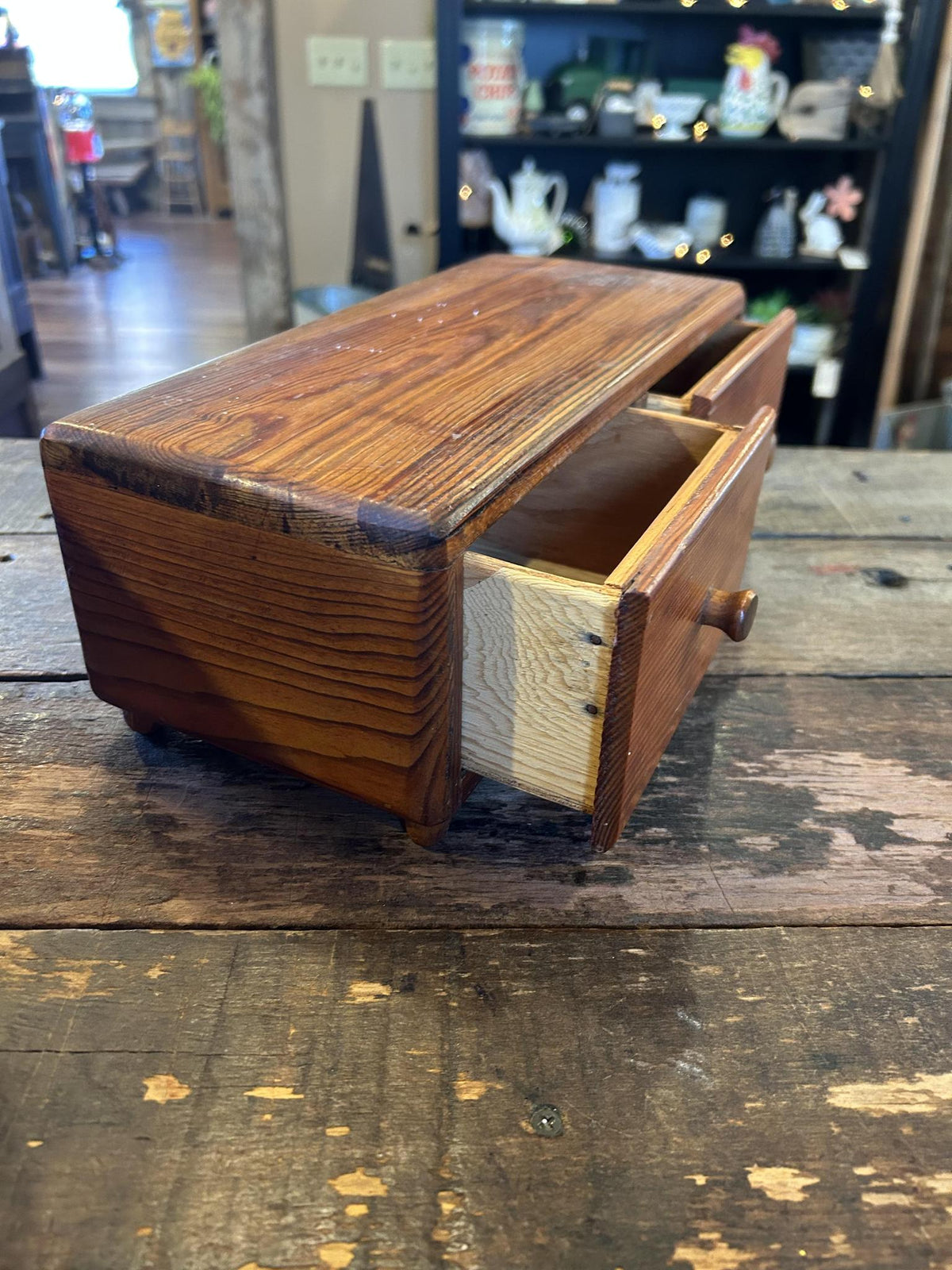 Vintage Handmade Two-Drawer Storage Chest