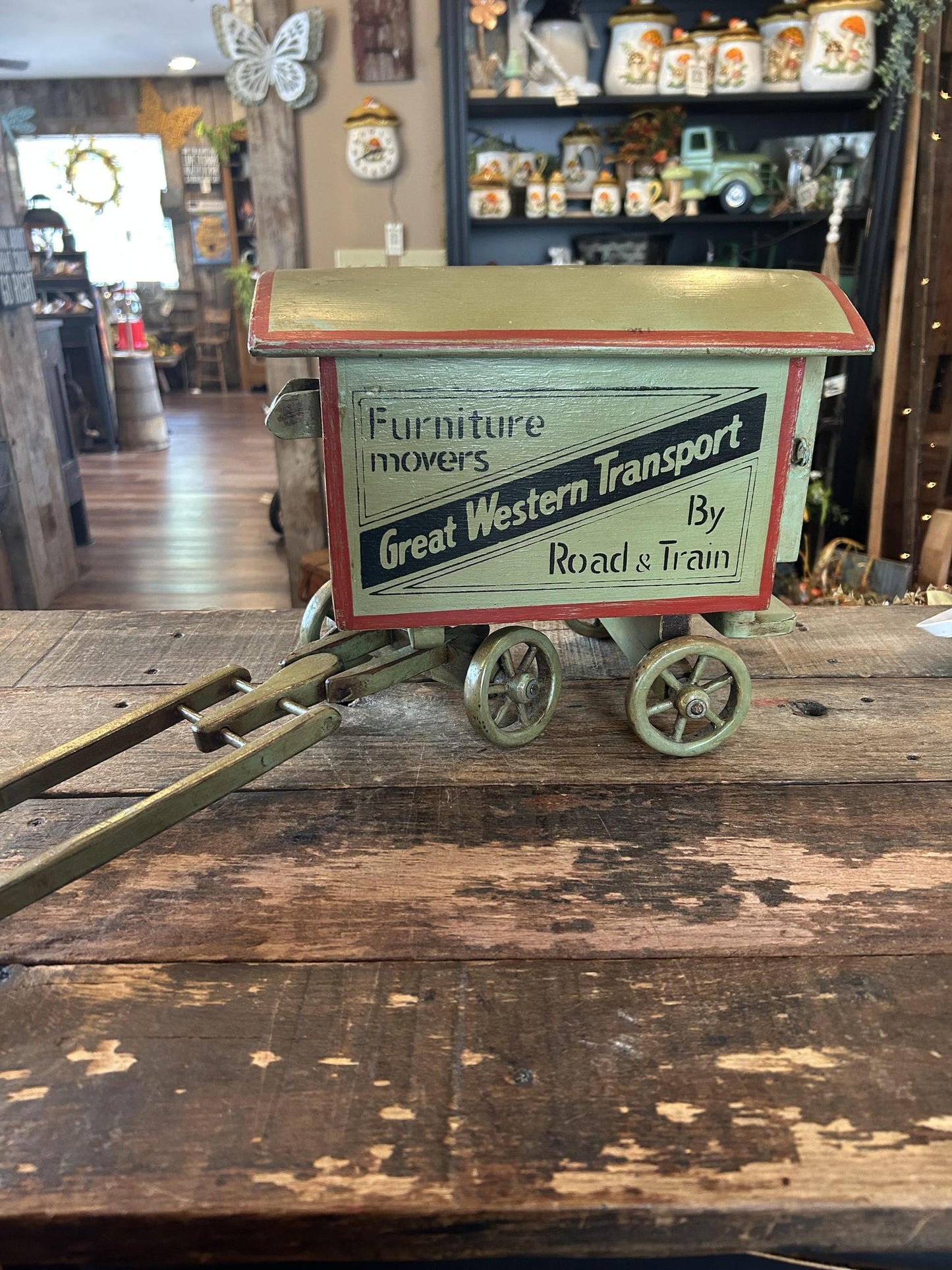 Vintage Great Western Transport Furniture Movers Wooden Van – Road & Train