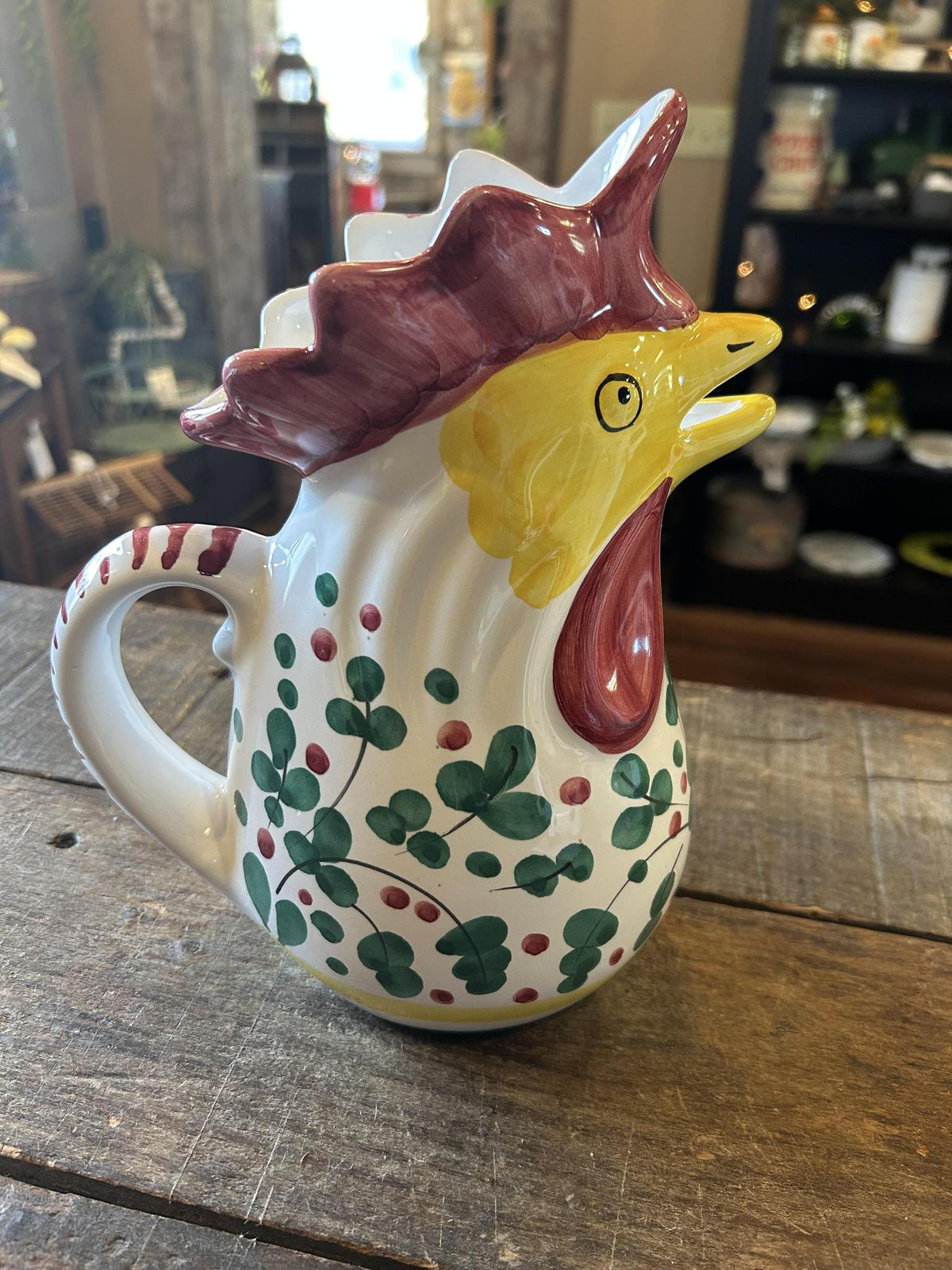 Rooster of Fortune Vintage Pitcher