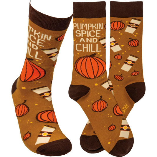 Pumpkin Spice And Chill Socks
