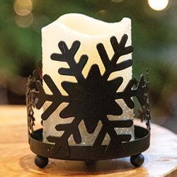 Black Metal Snowflake Candle Holder