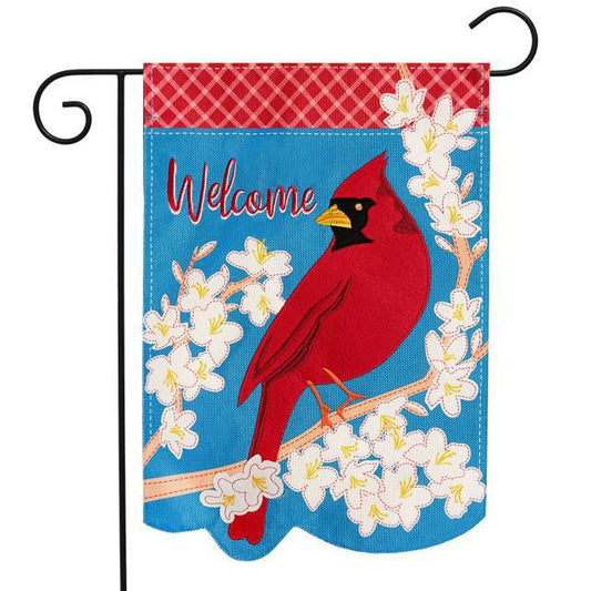 Garden Flag Spring Cardinal Burlap