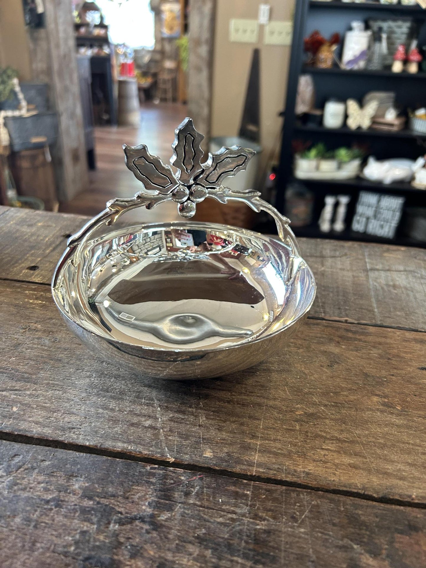 Silver Plated Christmas Candy Basket