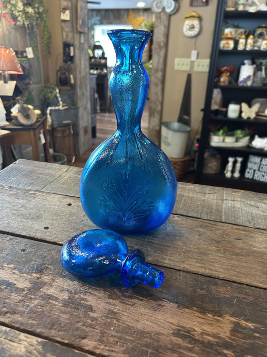 Vintage 1960's Empoli Italian Art Glass "Lollipop" Decanter