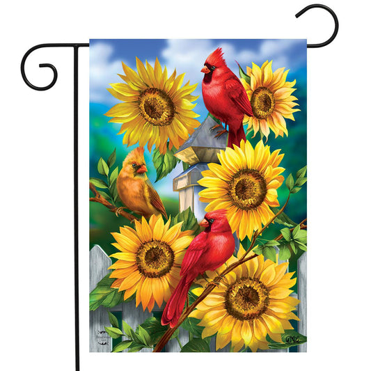 Garden Flag - Cardinals And Sunflowers