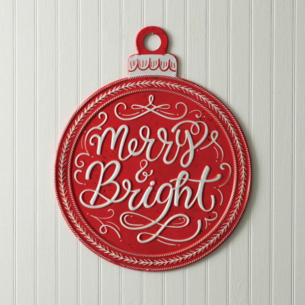 Merry & Bright Metal Sign