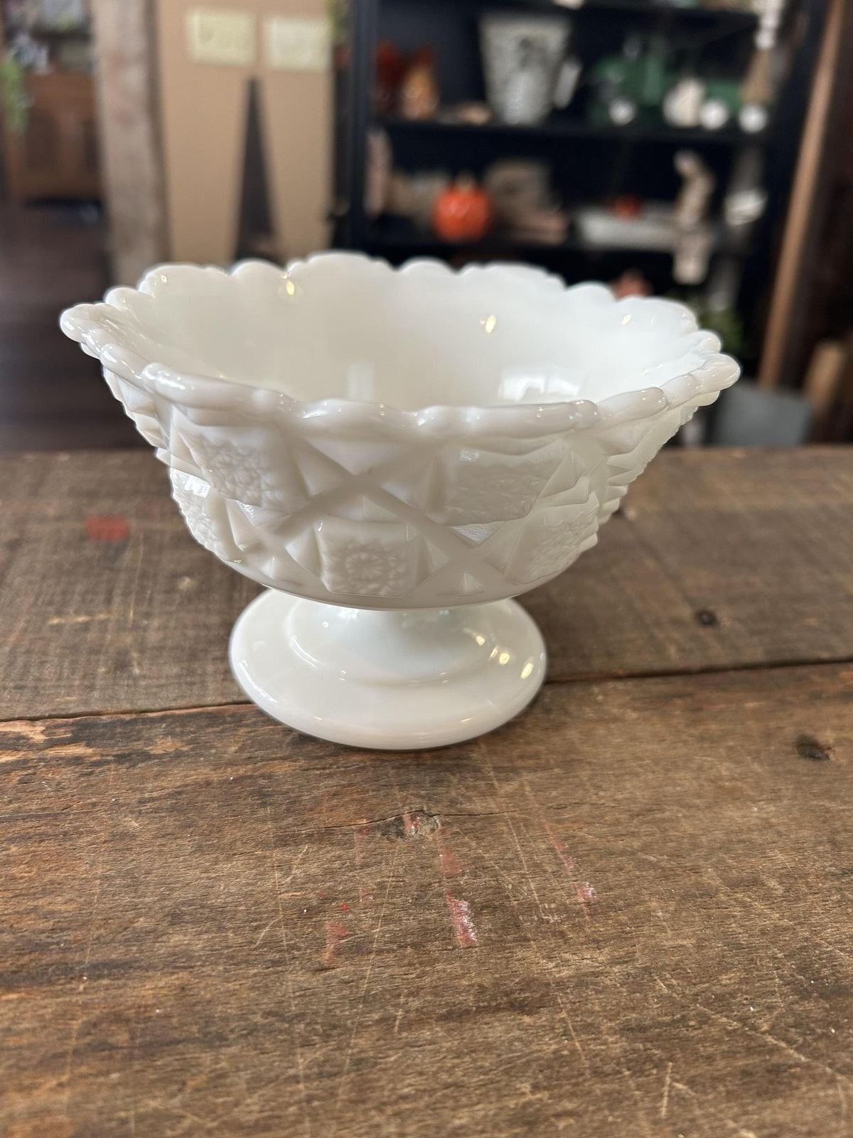 Westmoreland Old Quilt Pattern Footed Bowl
