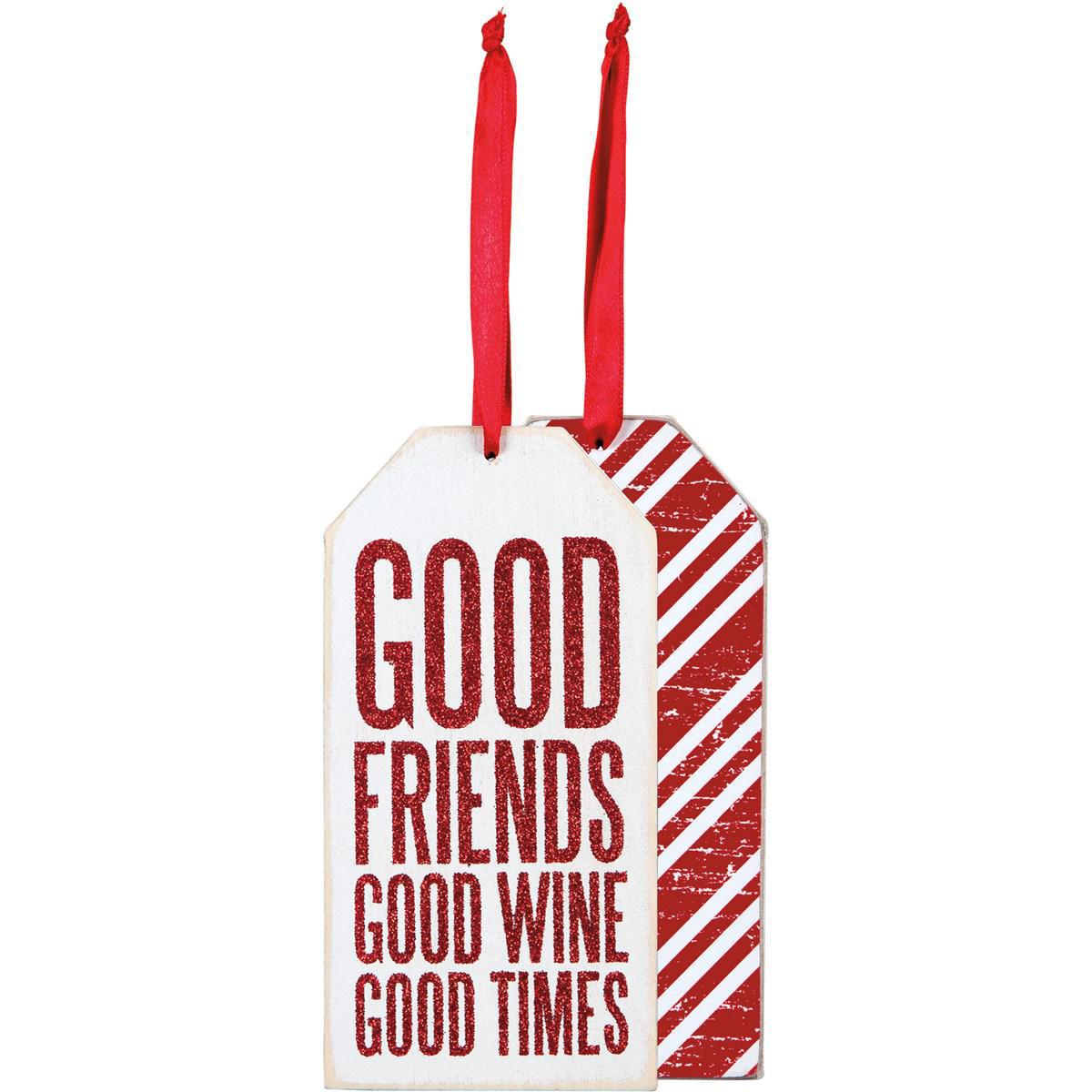 Good Friends Good Wine Good Times Bottle Tag