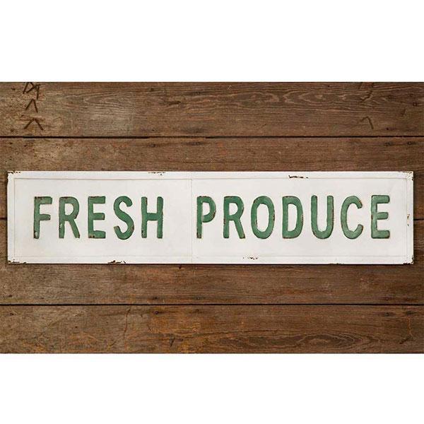 Fresh Produce Metal Sign