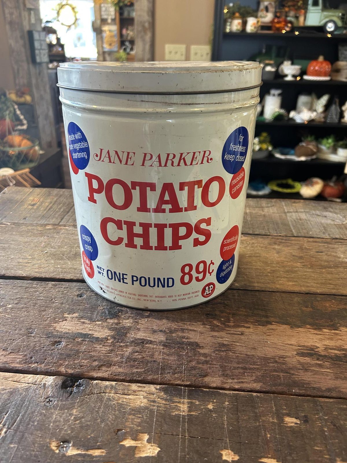 Jane Parker Potato Chip Tin
