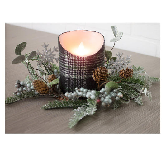 Fir Berry & Snowflake Candle Ring