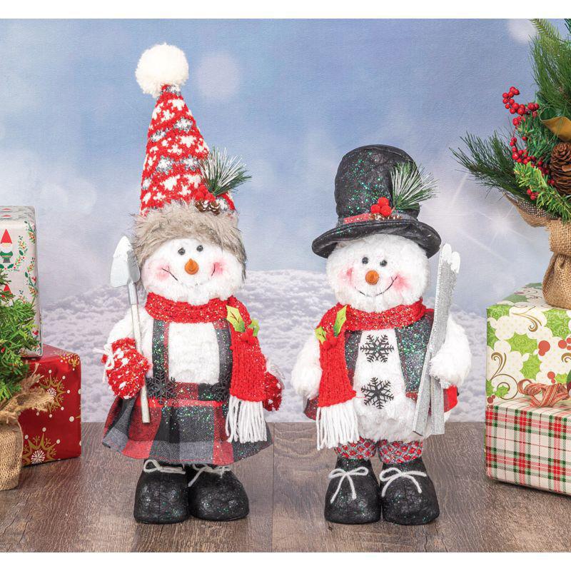 Holiday Plaid Snowman Stander