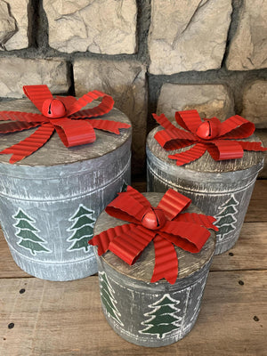 Medium Christmas Tree Bow Canister