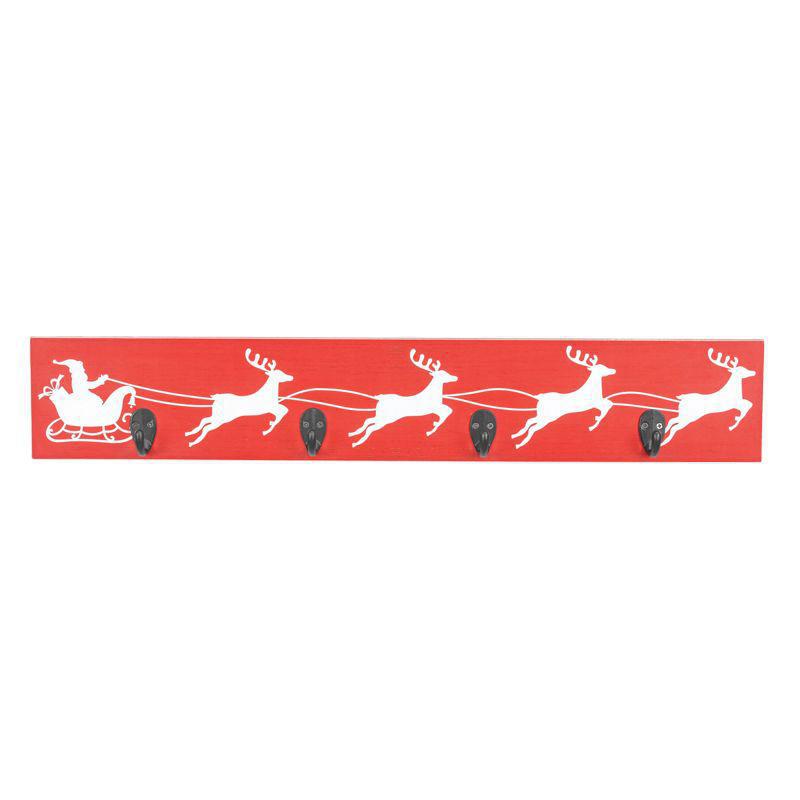 Santa's Sleigh Sign With Hooks