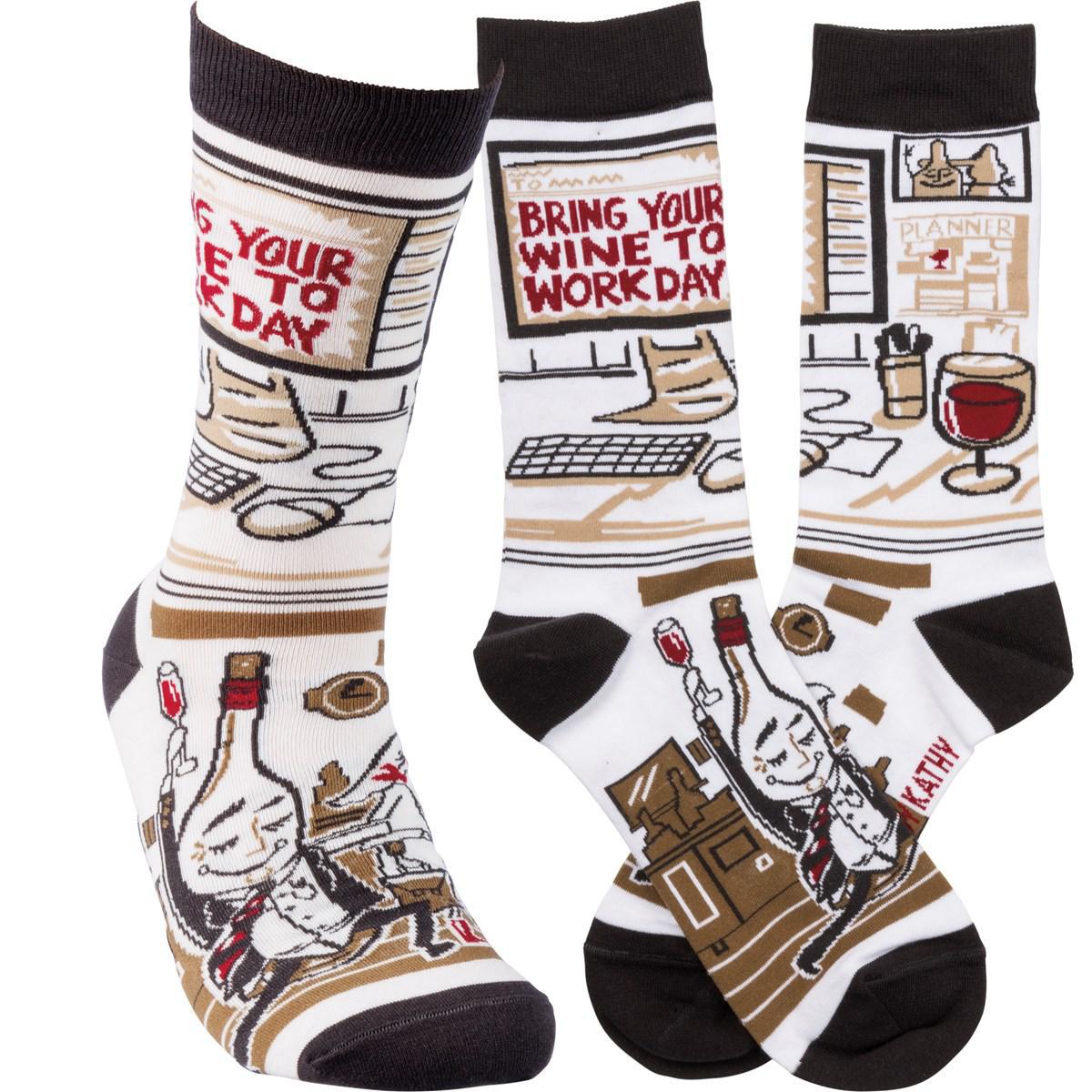 Bring Your Wine To Work Day Socks