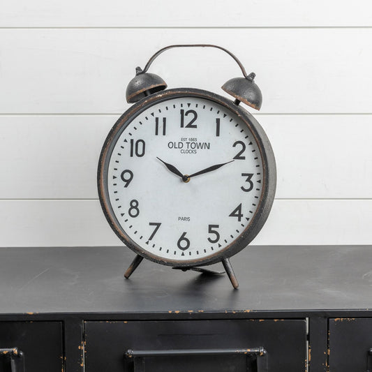 Black Double Bell Tabletop Clock