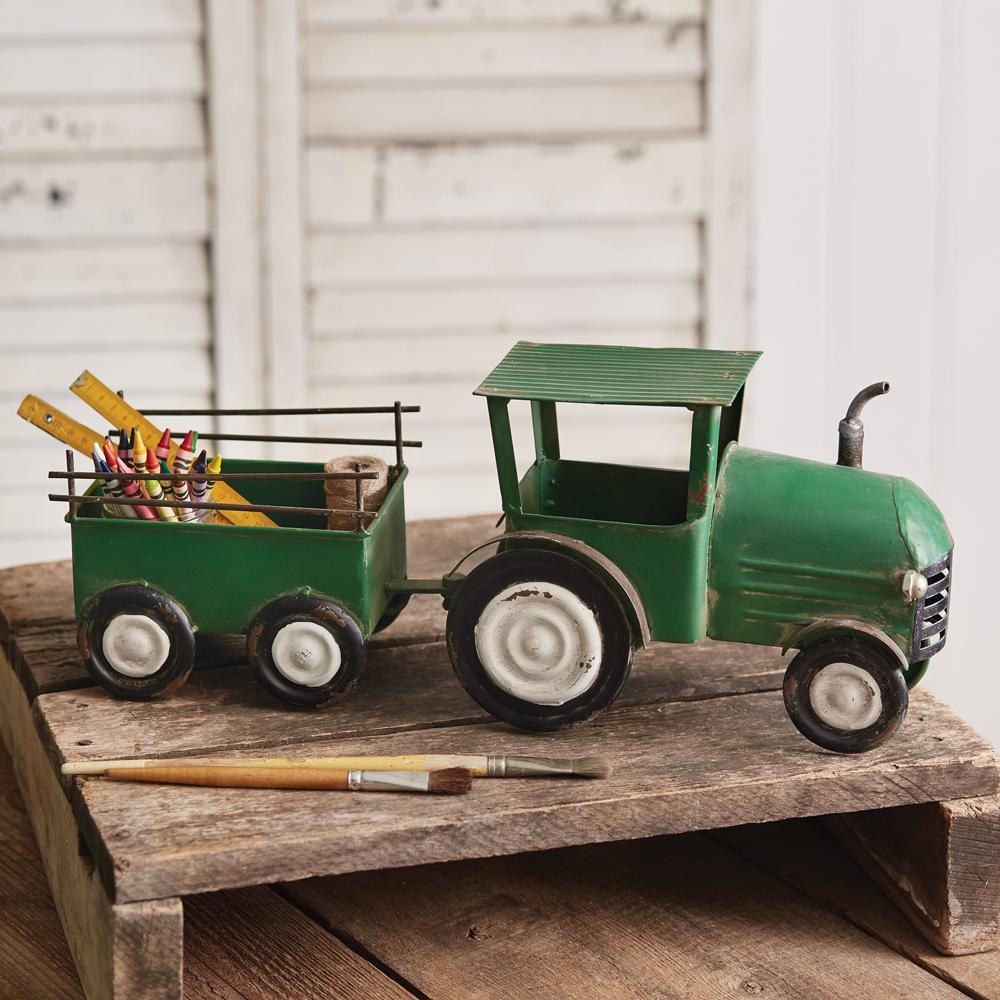 Green Tractor With Wagon