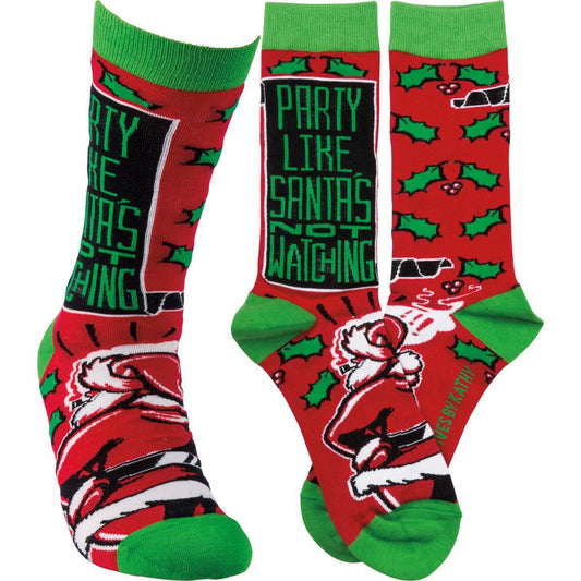 Party Like Santa's Not Watching Socks