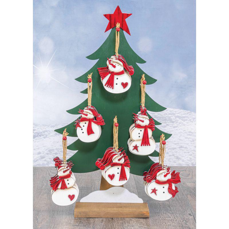 Red Scarf Snowman Ornament