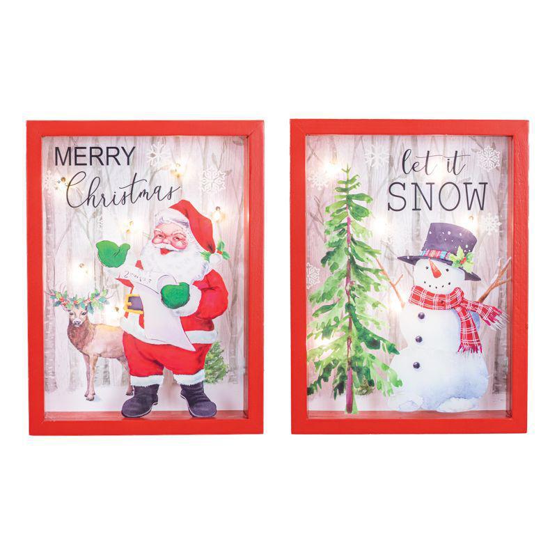 Santa/Snowman Lighted Picture Frame