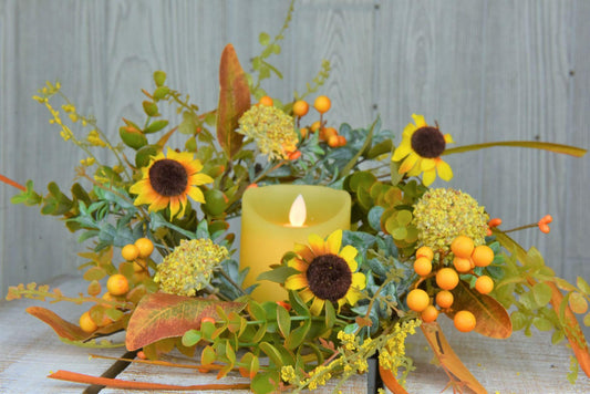 Autumn Yarrow Candle Ring