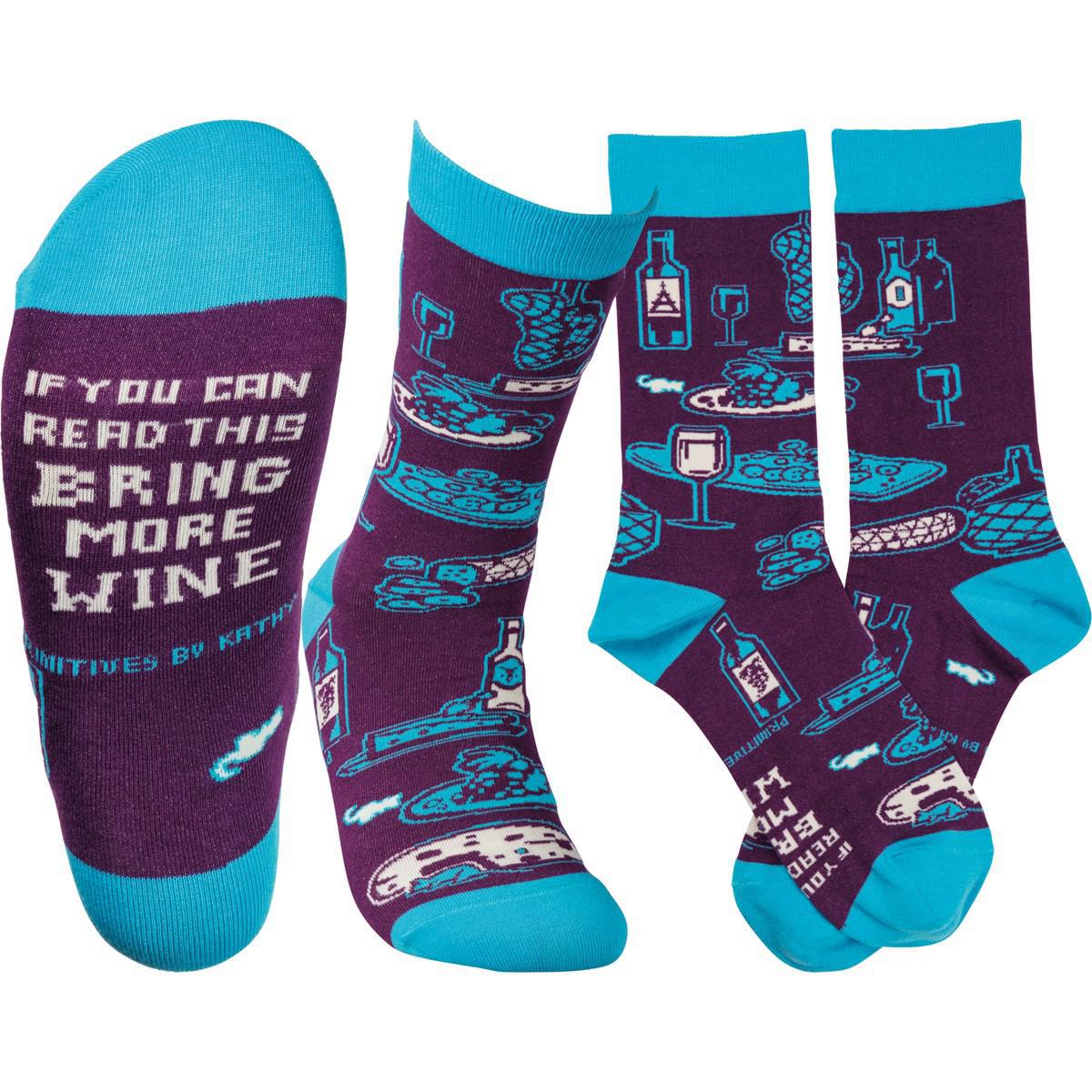If You Can Read This Bring More Wine Socks