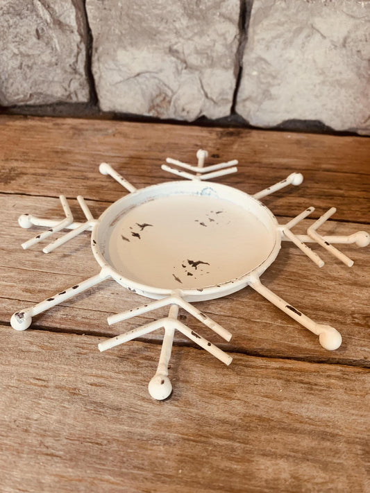 Snowflake Candle Dish