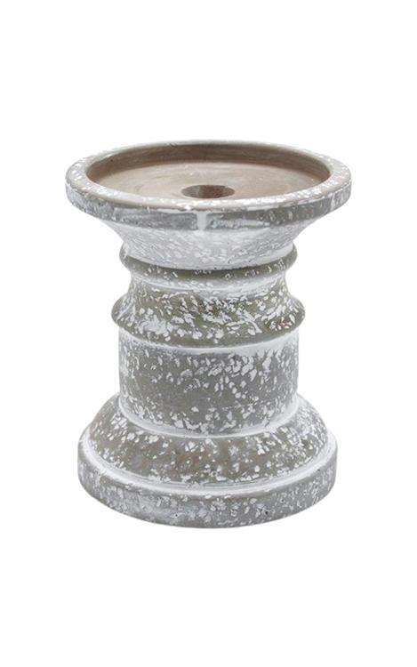 Medium Gray Cement Pillar Candle Holder