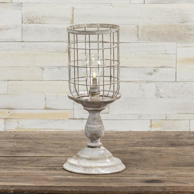 White Pedestal Basket LED Light
