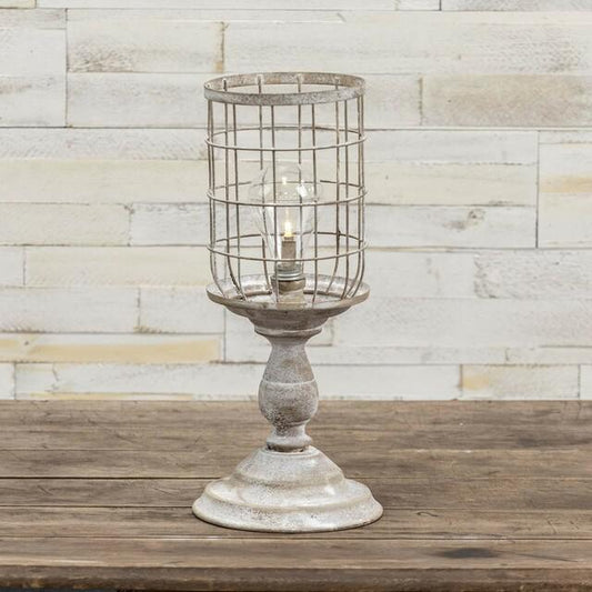 White Pedestal Basket LED Light
