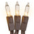 Strand of 100 count brown corded lights. Features: steady burn or flashing, 3" space between bulbs, 26' end to end cord.