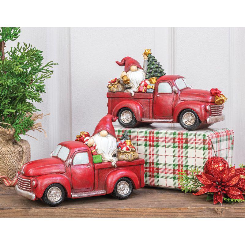 Christmas Gnome Red Truck